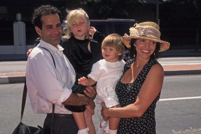 Josie Lynn Shalhoub alongside sister, Sophie Shalhoub, and parents, Tony Shalhoub and Brooke Adams.